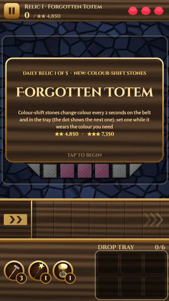 A Daily Relic with color-shift stones