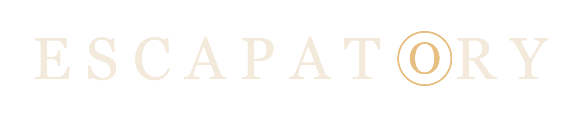 The Escapatory wordmark, light, for dark backgrounds